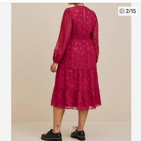 Torrid Deep Red Star Pattern Dress - Picture 4 of 4